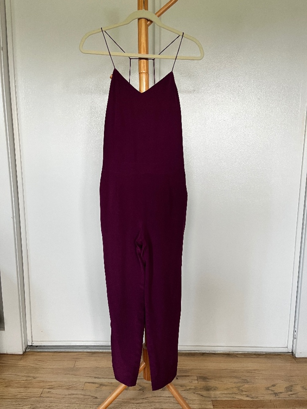J. Crew wine silk jumpsuit size 0